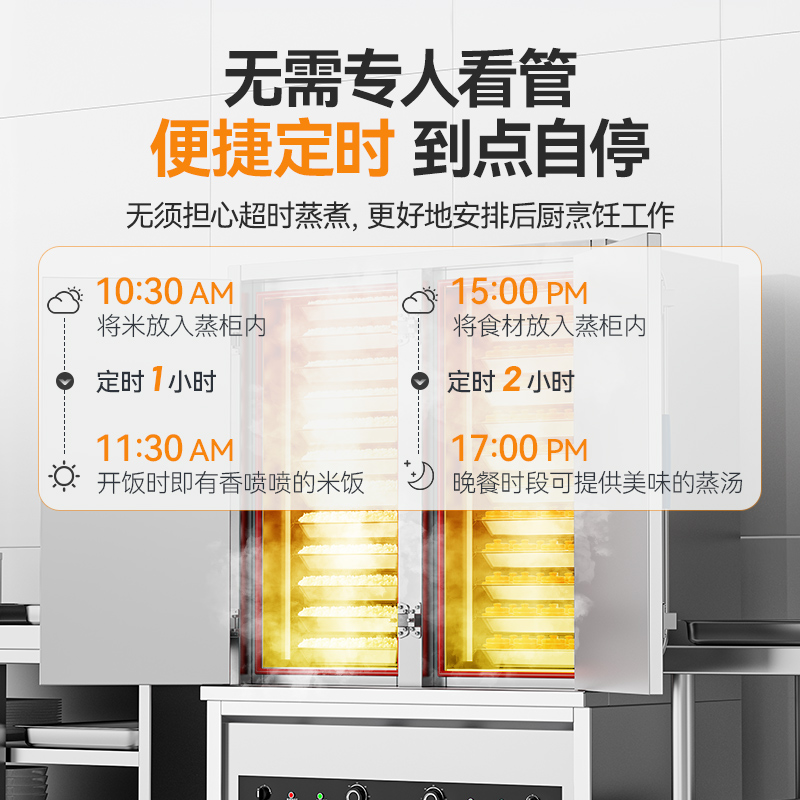 麥大廚JG系列24KW機械工程款雙門雙控蒸柜380V